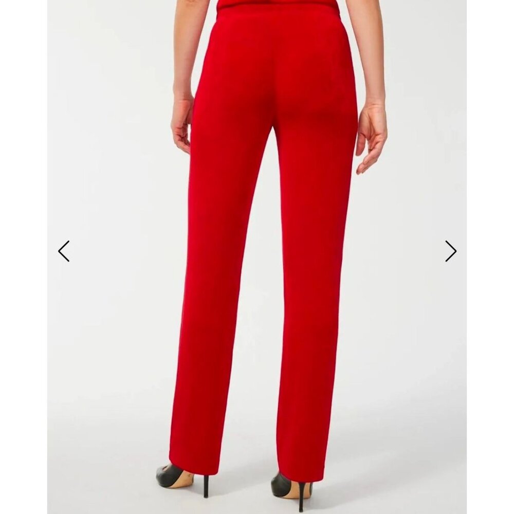 Chicos Travelers No Tummy Slinky Red Pants, NWT, Sz 3P, Sz 16P/18P - Picture 2 of 9